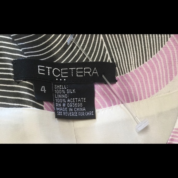 Etcetera Silk Geo Print Jeweled Crop Jacket 4 S - Picture 4 of 6